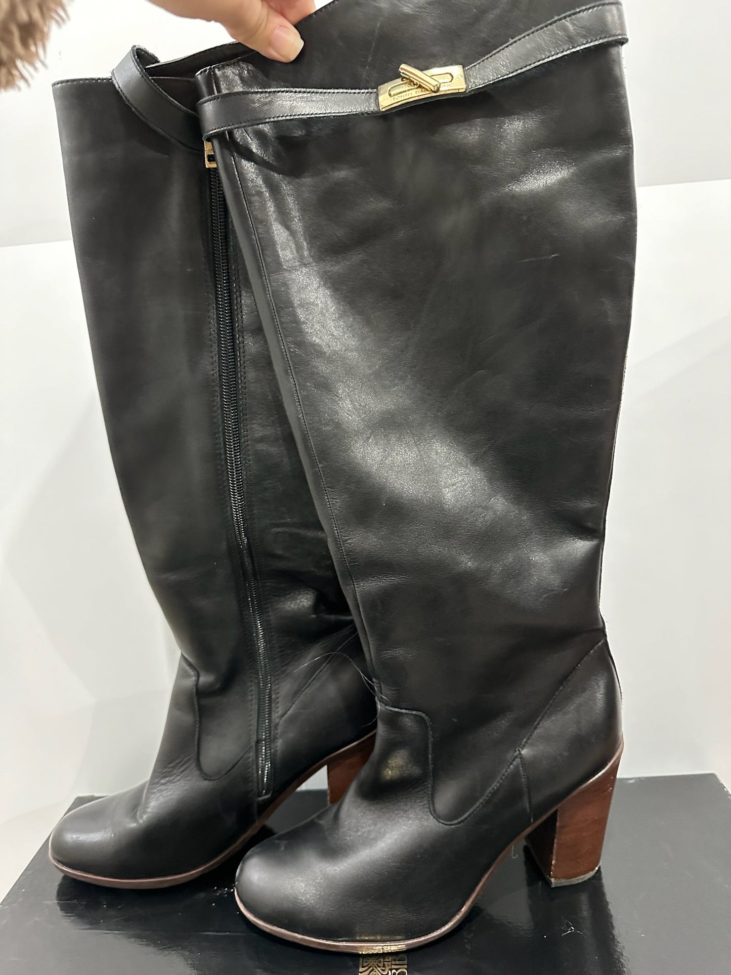 Black Tommy Hilfiger Knee High Boots, 7