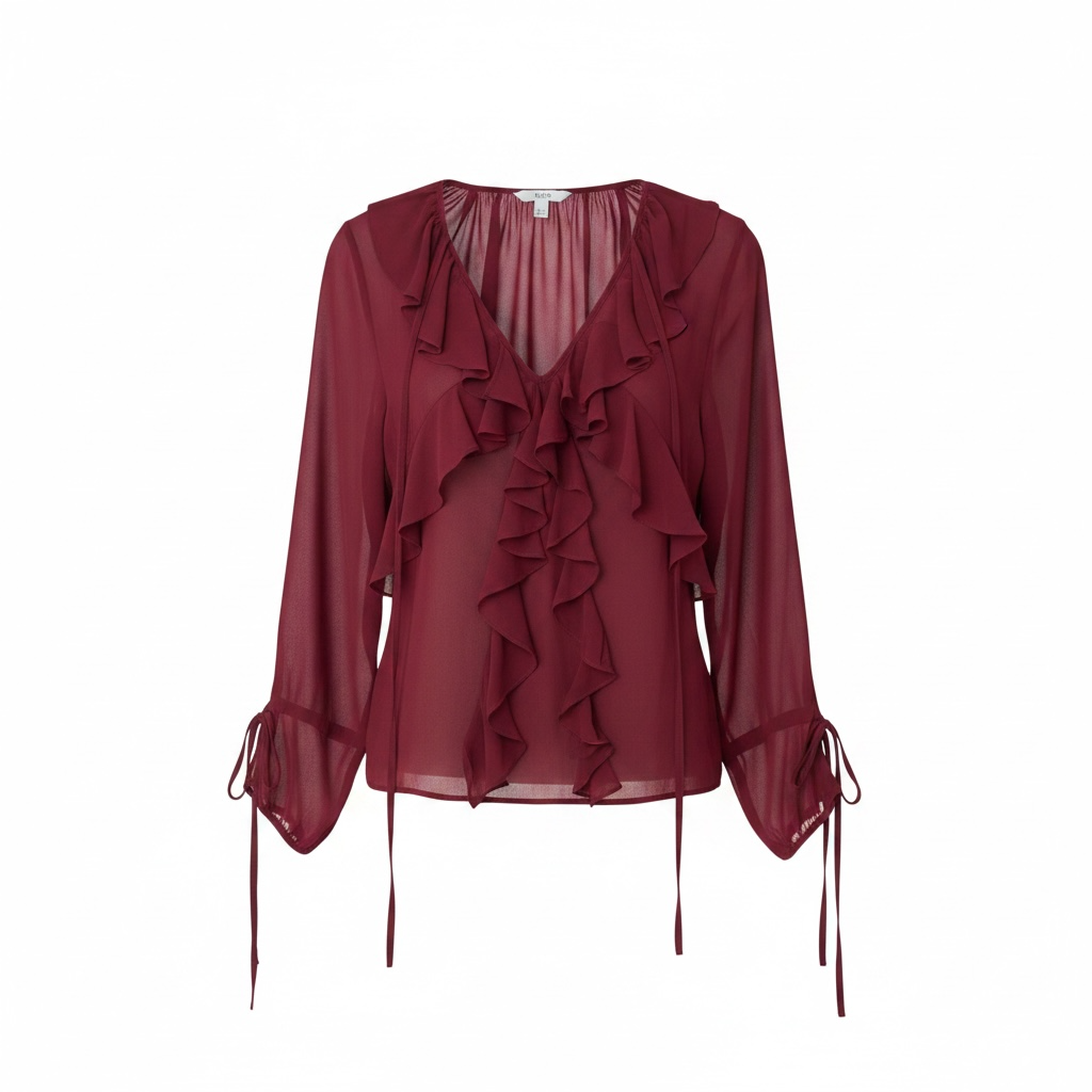 Preloved Burgundy M&S Blouse, 12