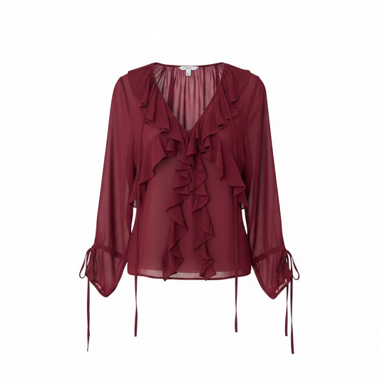 Preloved Burgundy M&S Blouse, 12