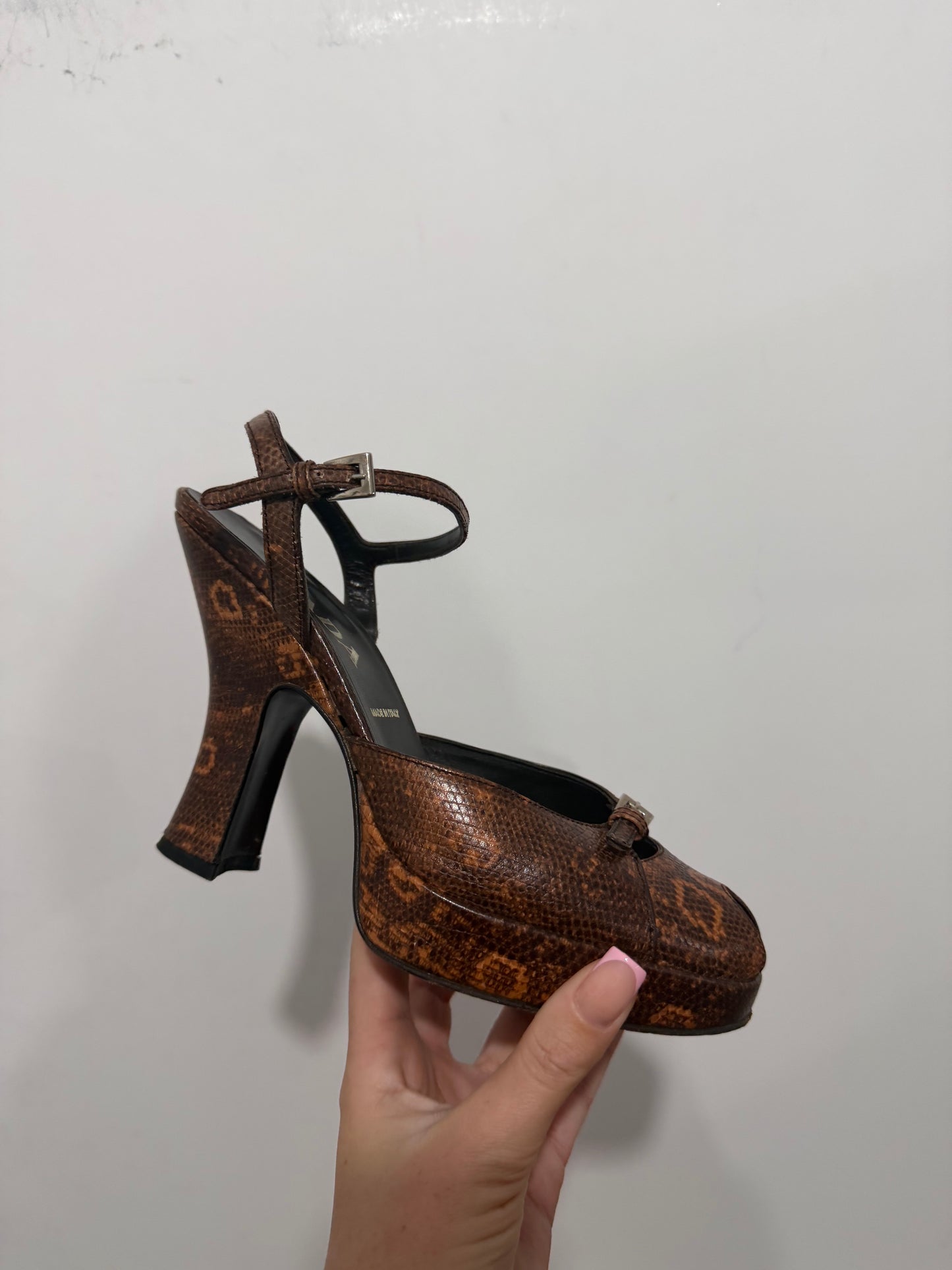 Snake Prada Heels, Size 38 - UK 5