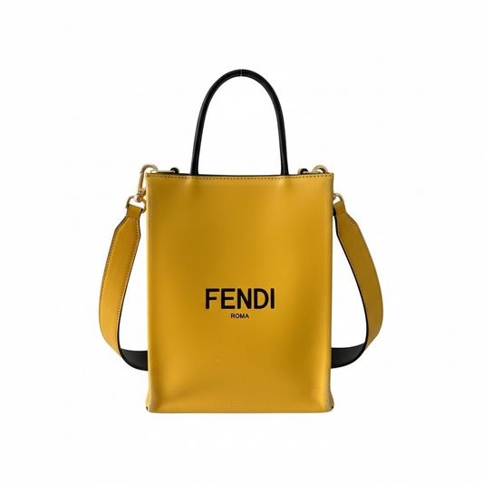 Pre-owned, New without Tags Yellow Fendi Handbag Shopper Tote Crossbody, Small