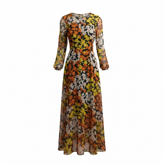 Pre-loved, Yellow Floral Alexander Mcqueen Dress, Size 10 (Generous)