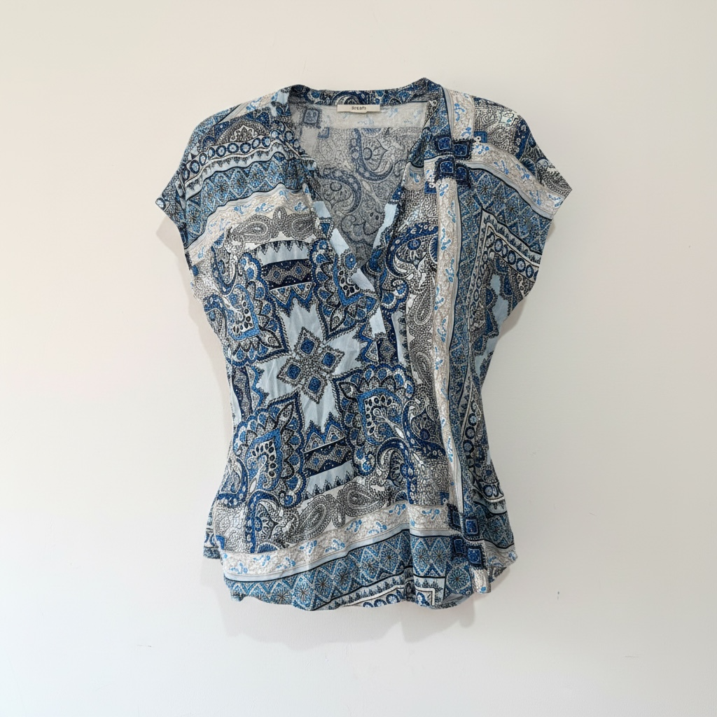 Preloved Blue Paisley Charlotte Sparre Blouse, Size L