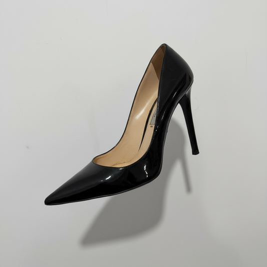 Pre-owned Black Prada Heels, Size 39 - UK 6