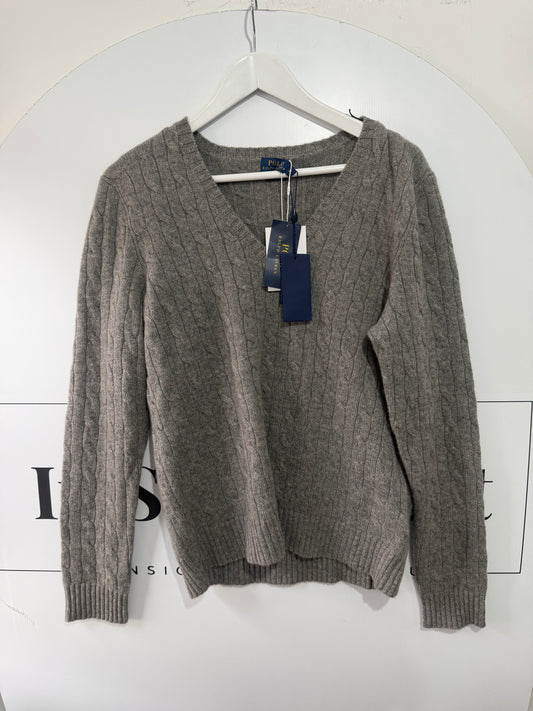 Grey Polo Ralph Lauren Cashmere Jumper, Size XL