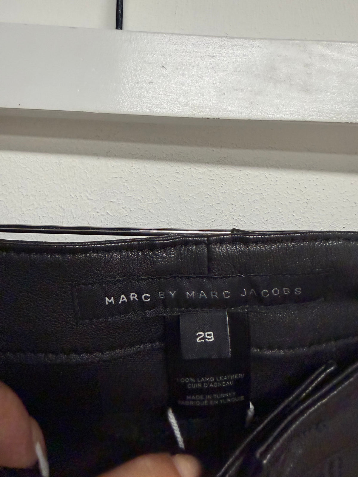 Preloved Marc by Marc Jacobs 100% Real Leather Trousers W29 (Size 10) Black