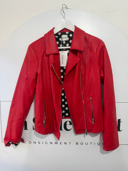 Red Liu Jo Leather Jacket, Size 42 (UK 10)