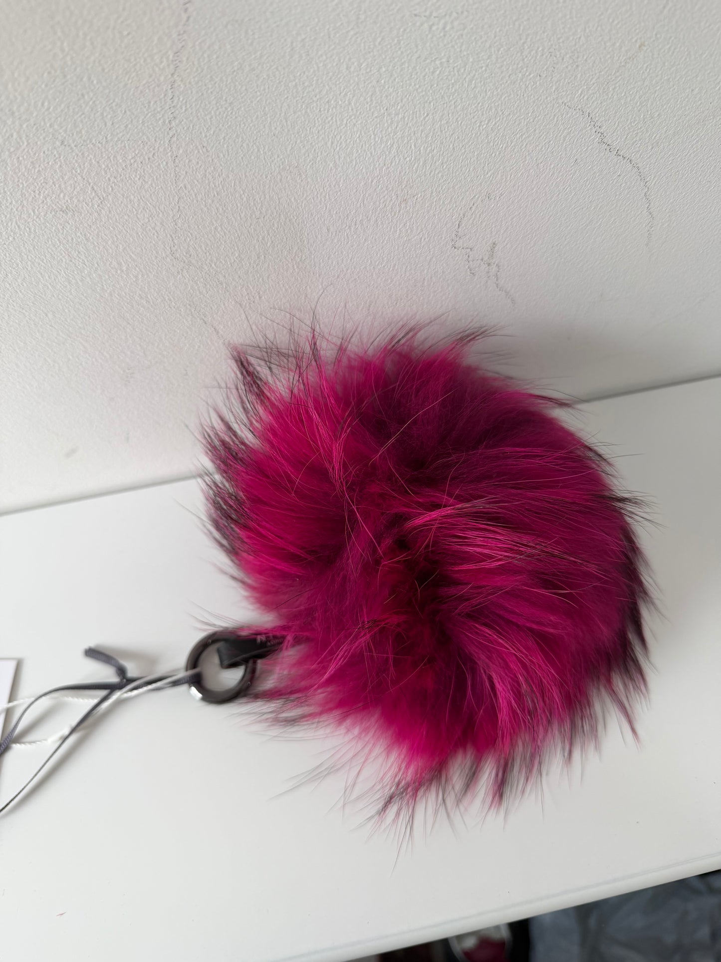Preloved, Pink N.PEAL Key Ring , Raccoon Fur