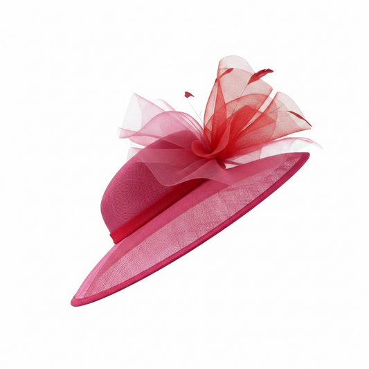 Preloved Pink Red Snoxell & Gwyther Fascinator, Large