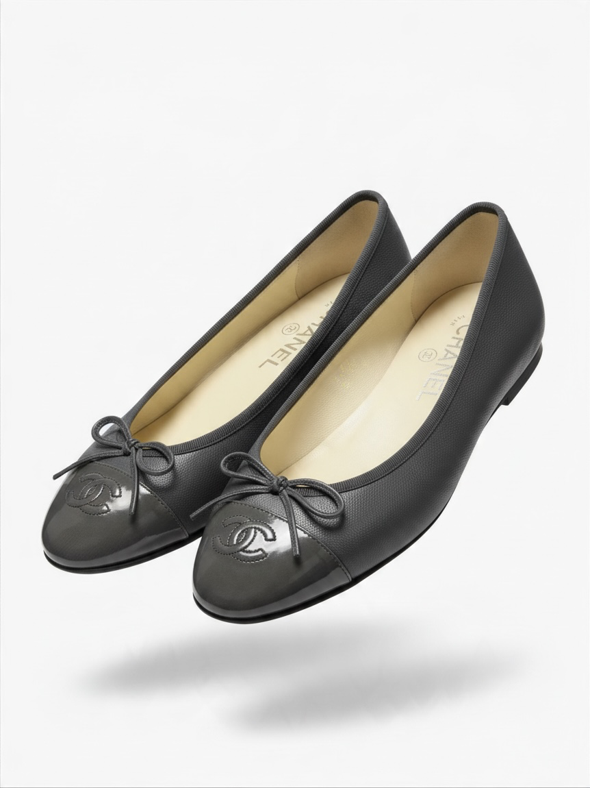 Preloved Chanel Ballet Flats Size 4 Grey