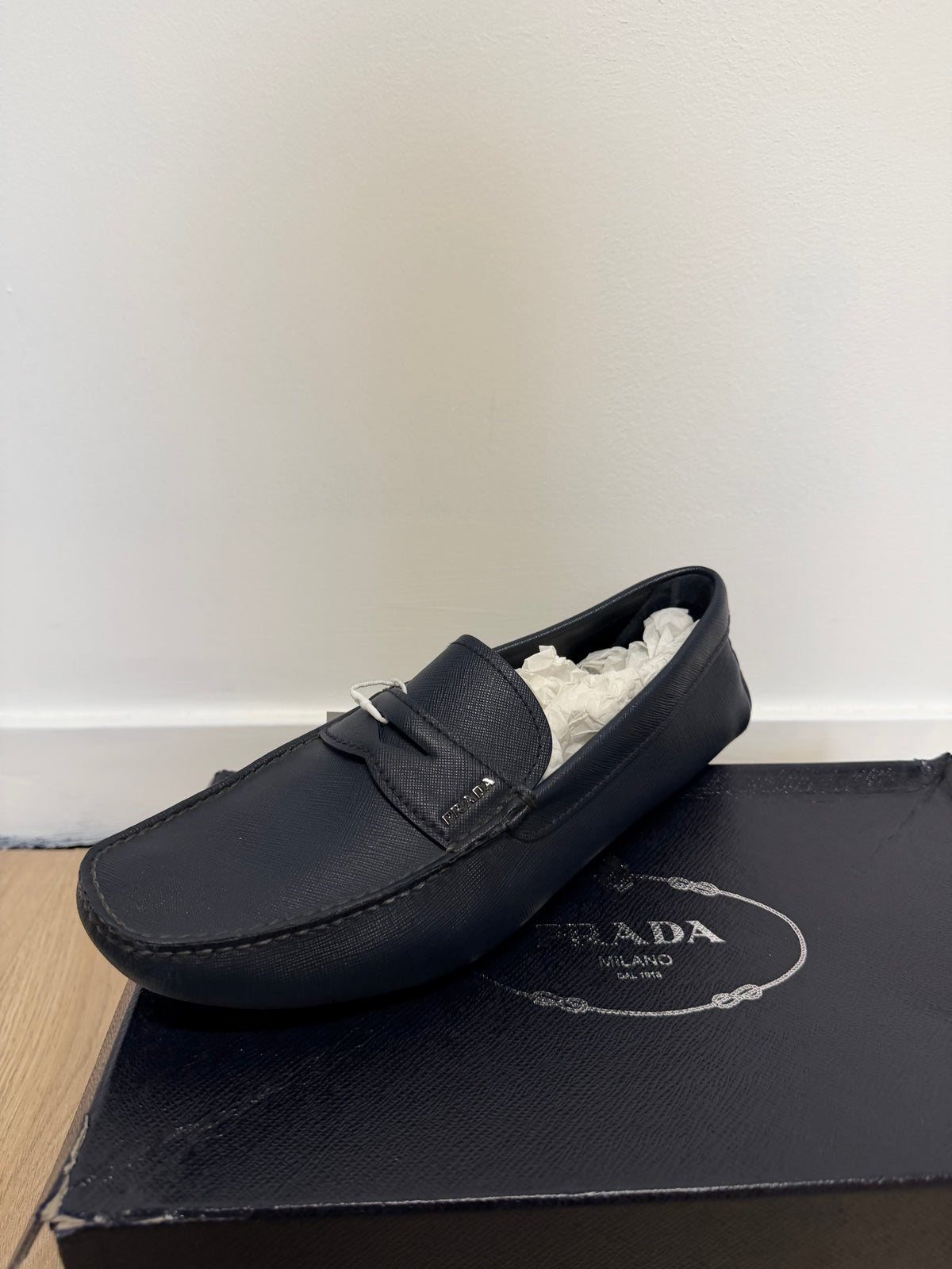 Preloved Prada loafers Mens Size 9 Navy