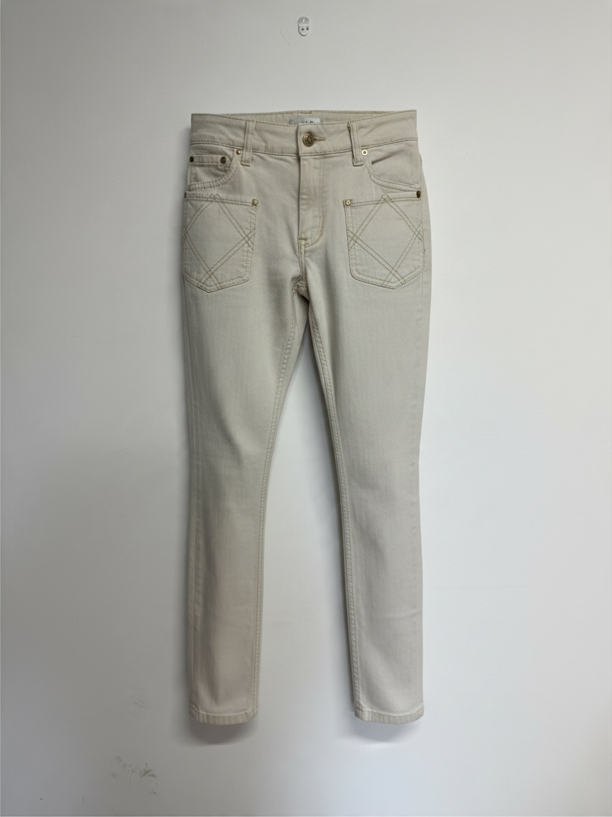 Preloved Chanel Jeans Size 10 White
