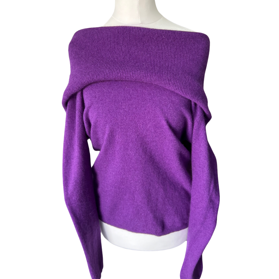 Paraphrase Purple Off Shoulder Jumper - M