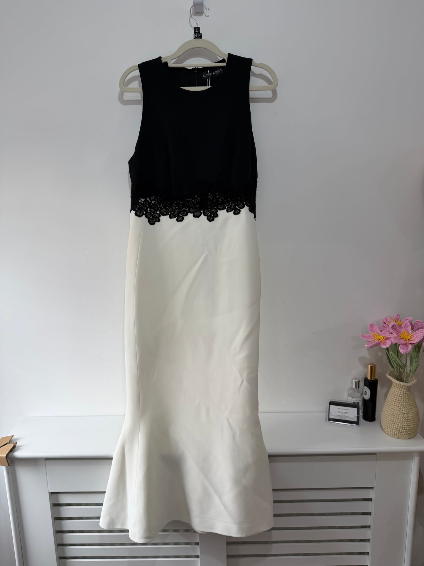 Preloved, White and Black David Koma Dress, Size 14 (12-14)