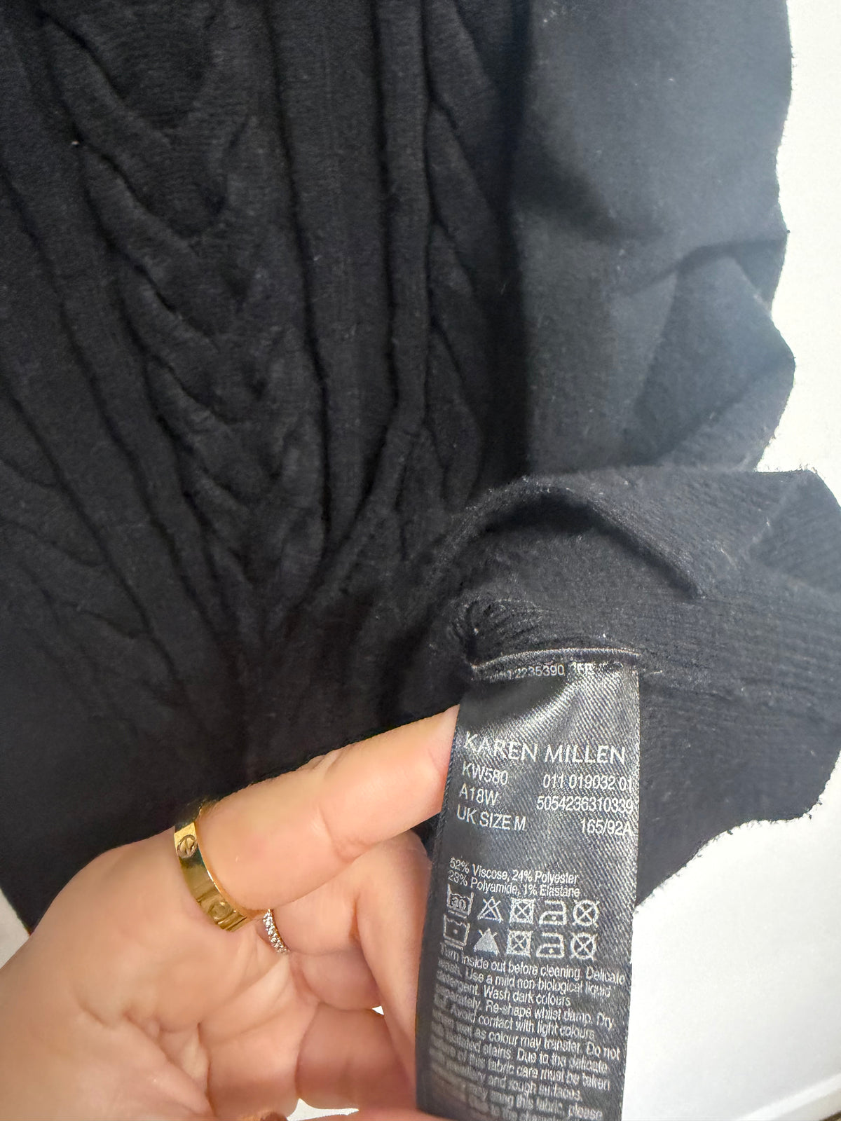 Preloved Karen Millen Turtle-neck Jumper Size M Black