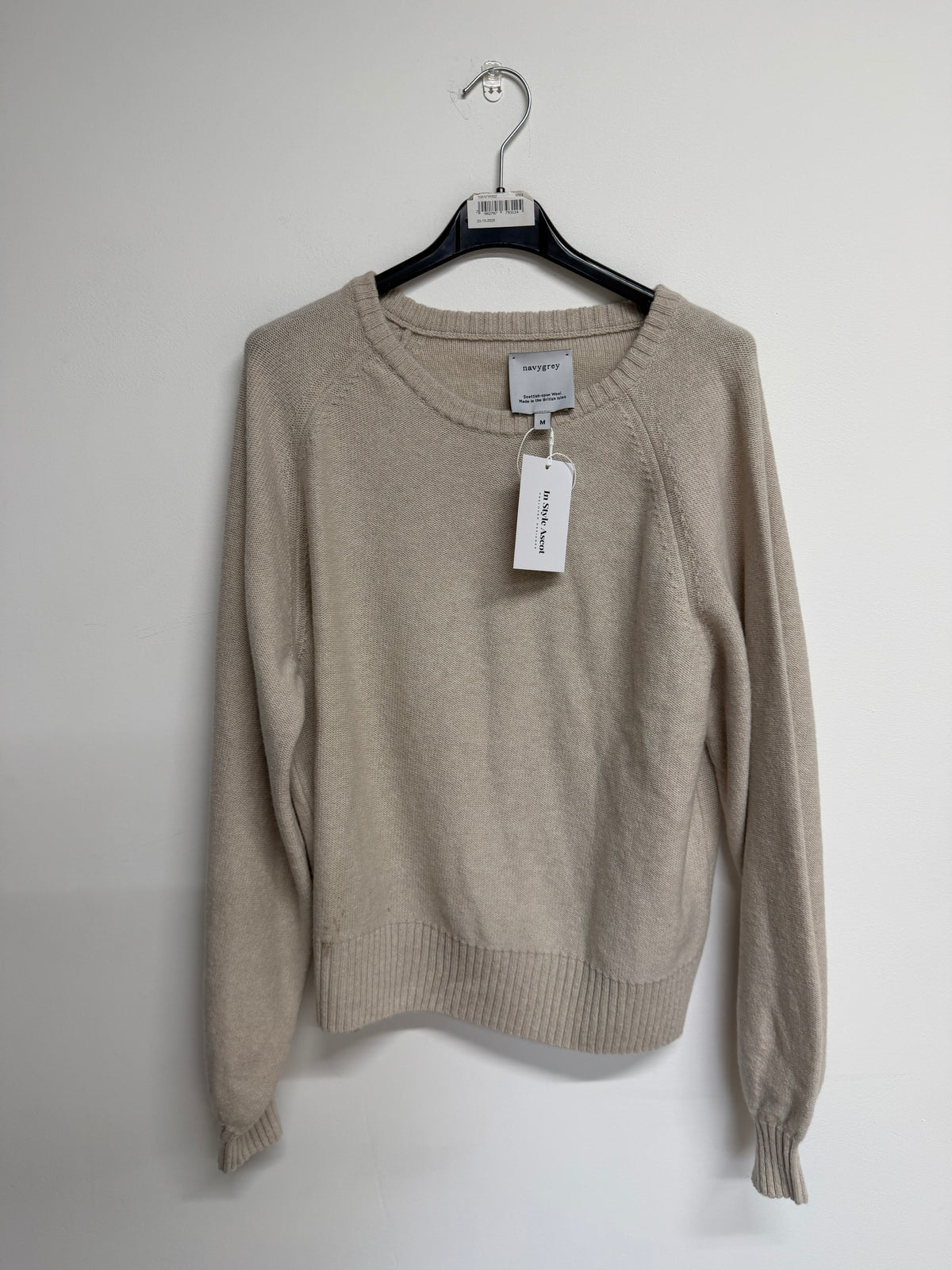 Preloved Navygrey Jumper Medium Oat