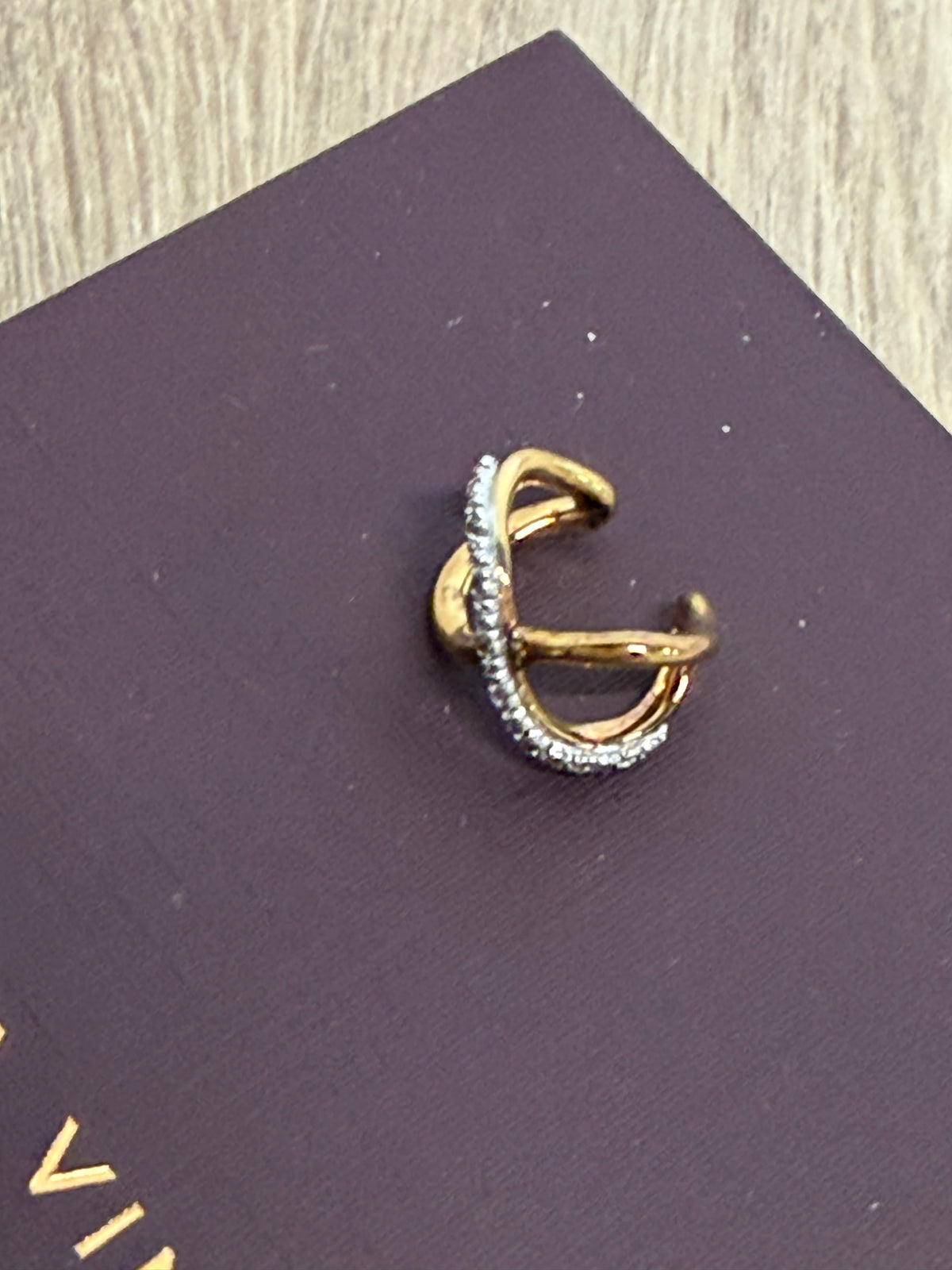 Preloved Monica Vinader Jewellery - Earring Gold, with silver diamonds