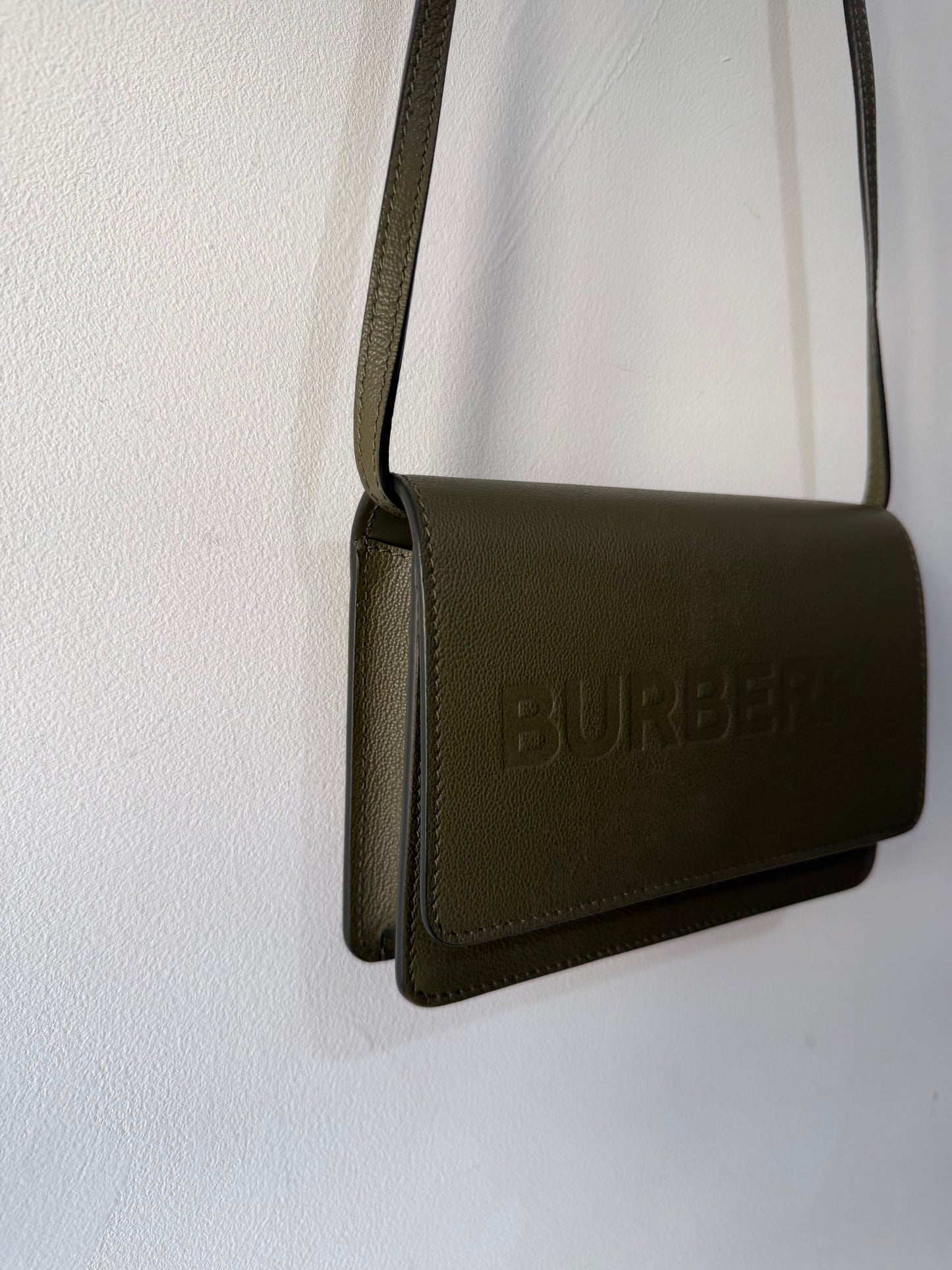 Preloved Burberry Crossbody Bag Small Green