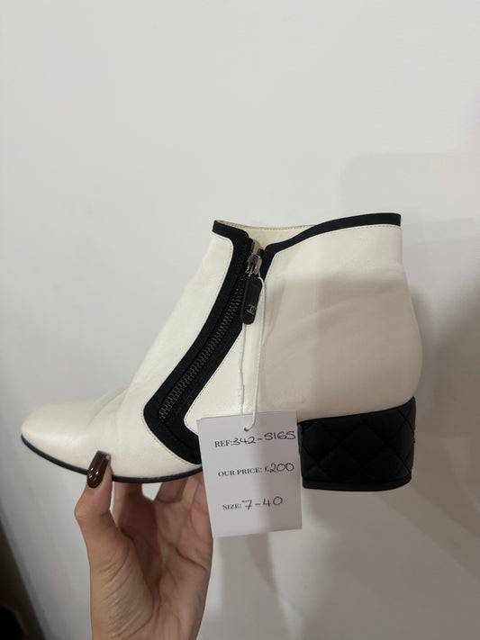 White Chanel Boots, Size 40 UK 7