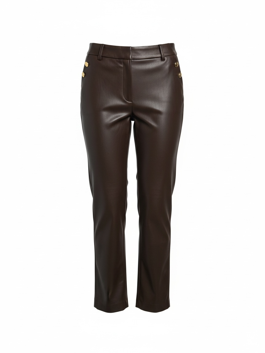 Preloved J.McLaughlin Pleather Leggings Size 10 Brown