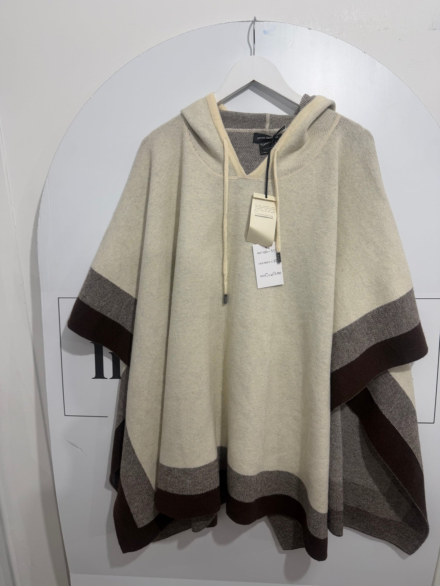 Cream James Lakeland Poncho, One Size