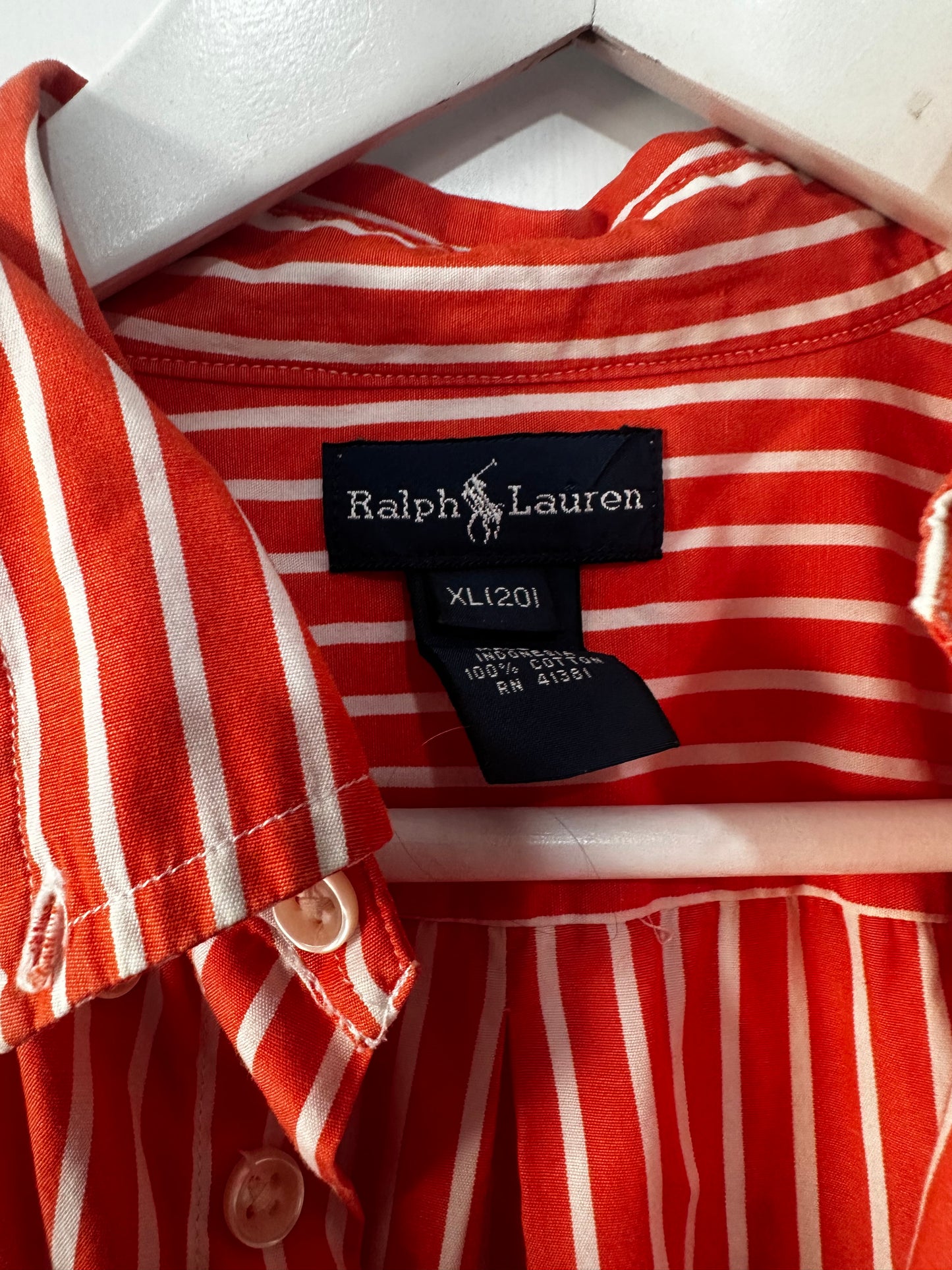 Orange Ralph Lauren Shirt, Size Kids XL
