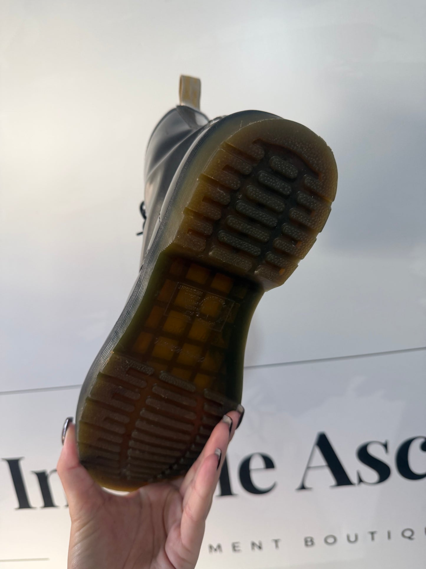 Vegan Chrome Doc Martens, Size 8