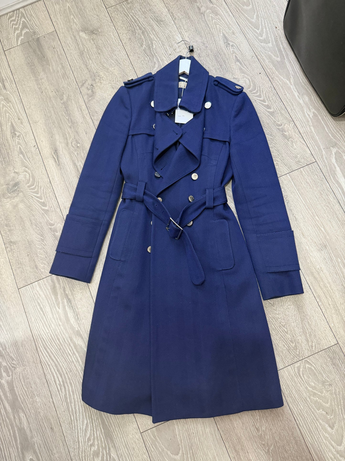 Navy Karen Millen Coat, Size 10