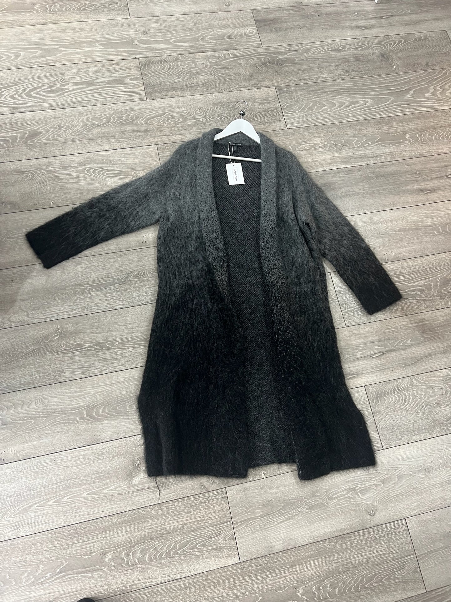 Grey Mohair and Alpaca Eileen Fisher Cardigan, Size M, Pre-owned