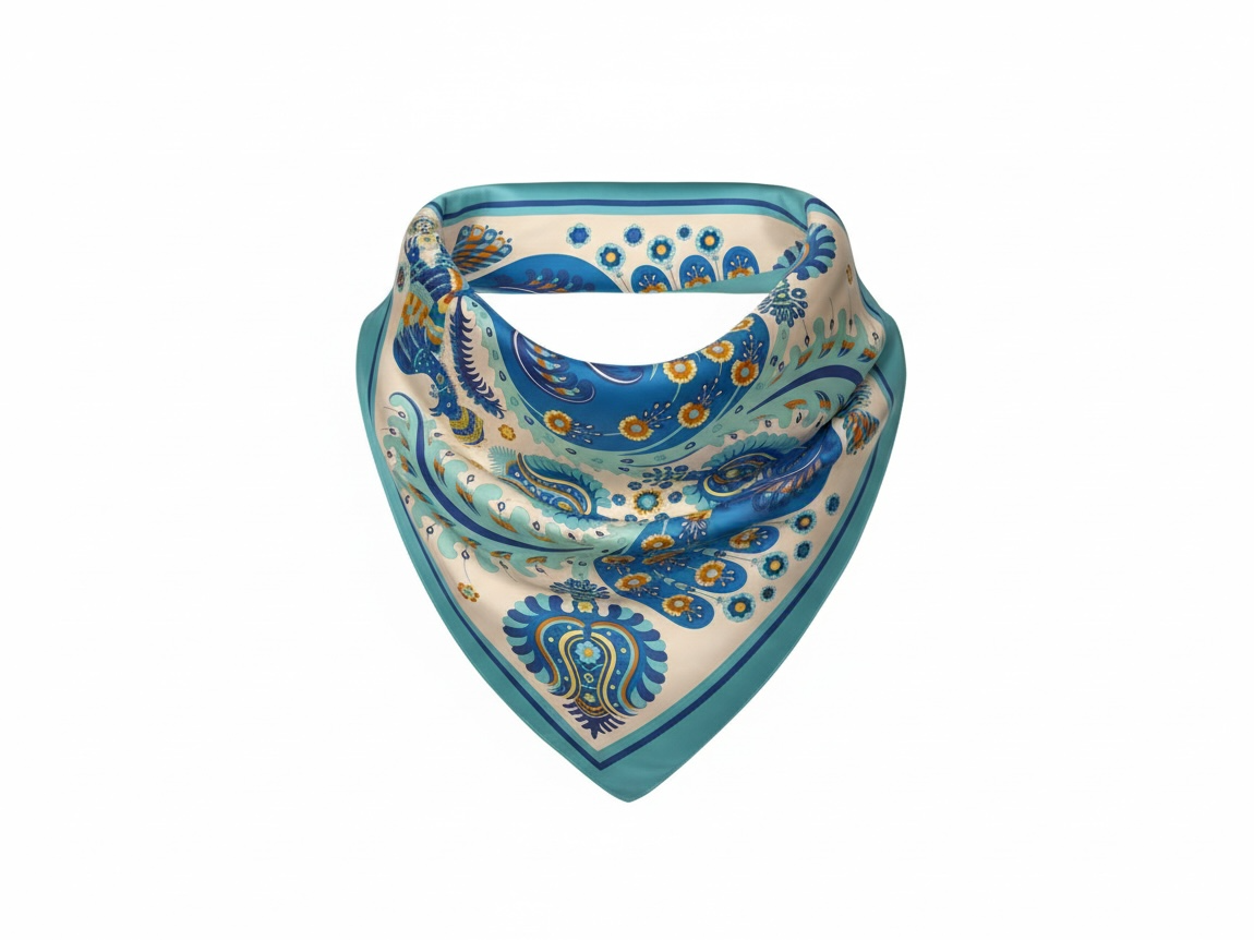 Preloved Blue Pattern Hermes Scarf