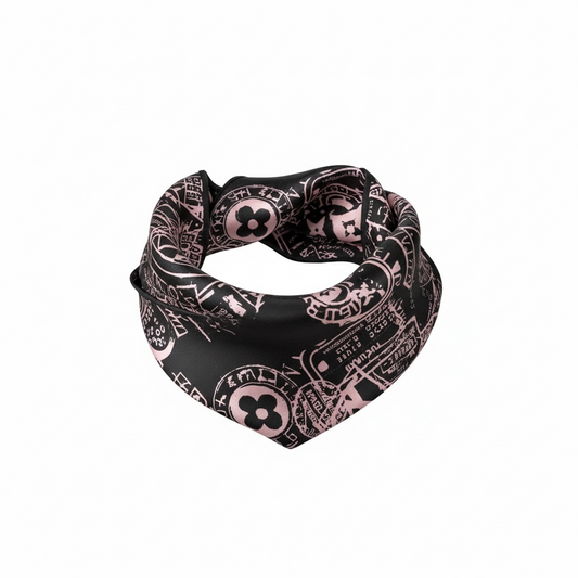 Pre-owned Pink and Black Louis Vuitton Twilly, Bandeau