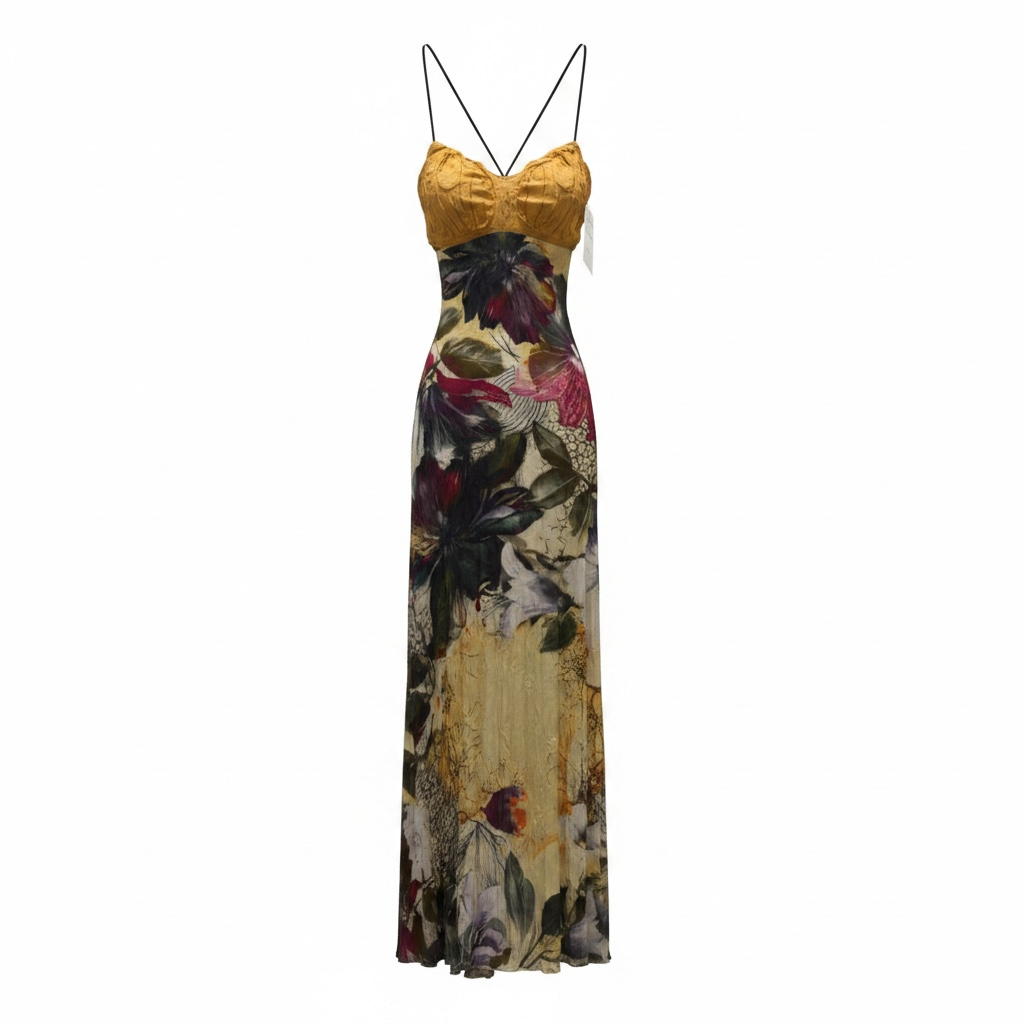 Pre-owned, Multicoloured Silk Designer Dress, Size S