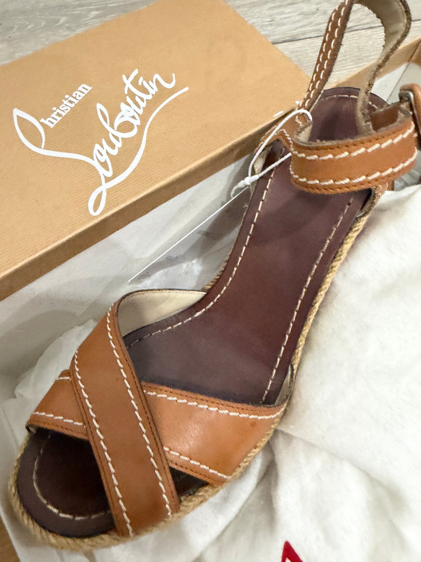 Brown Christian Louboutin Wedge Heels, 5