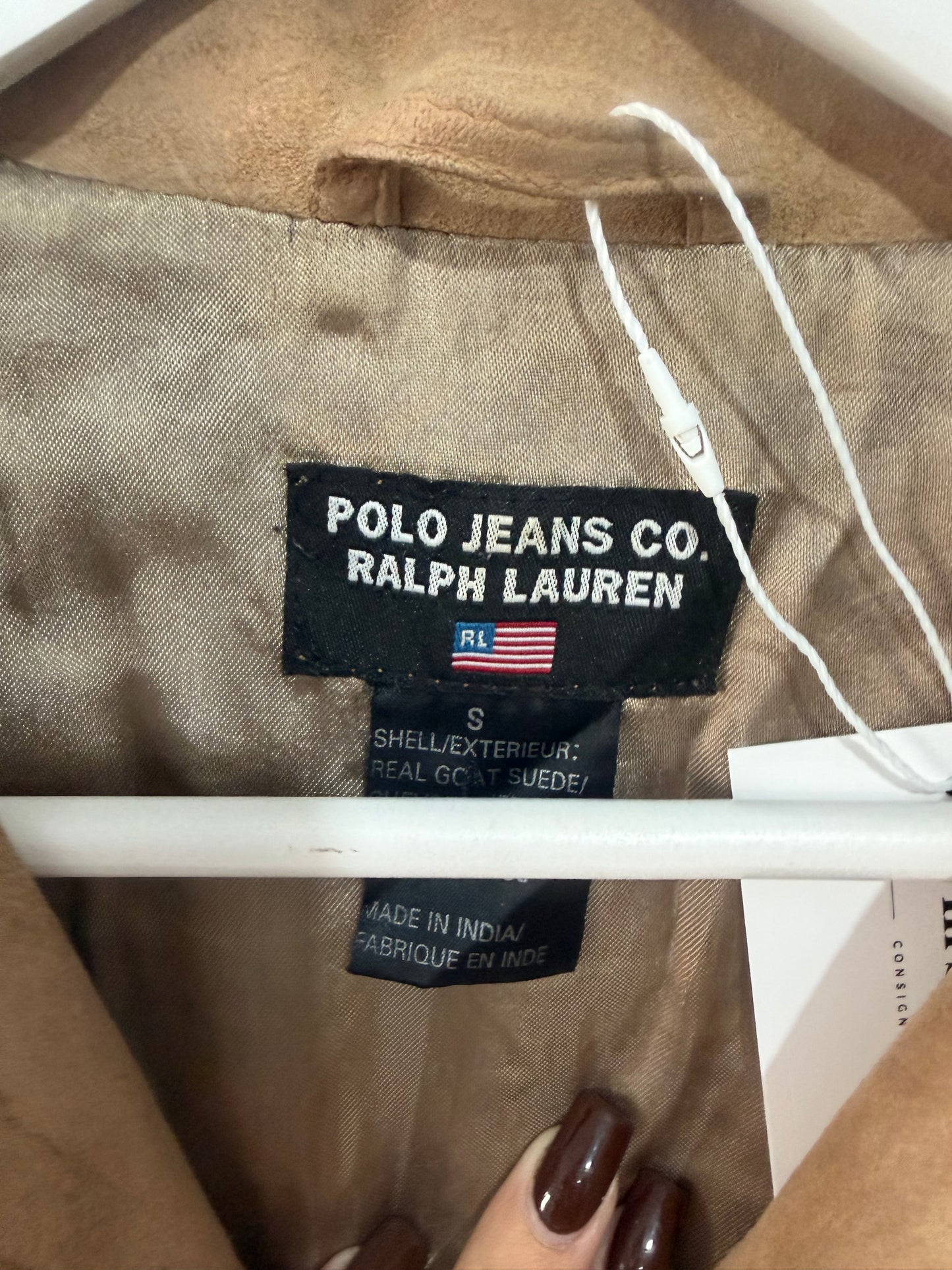 Beige Suede Ralph Lauren Fringe Jacket