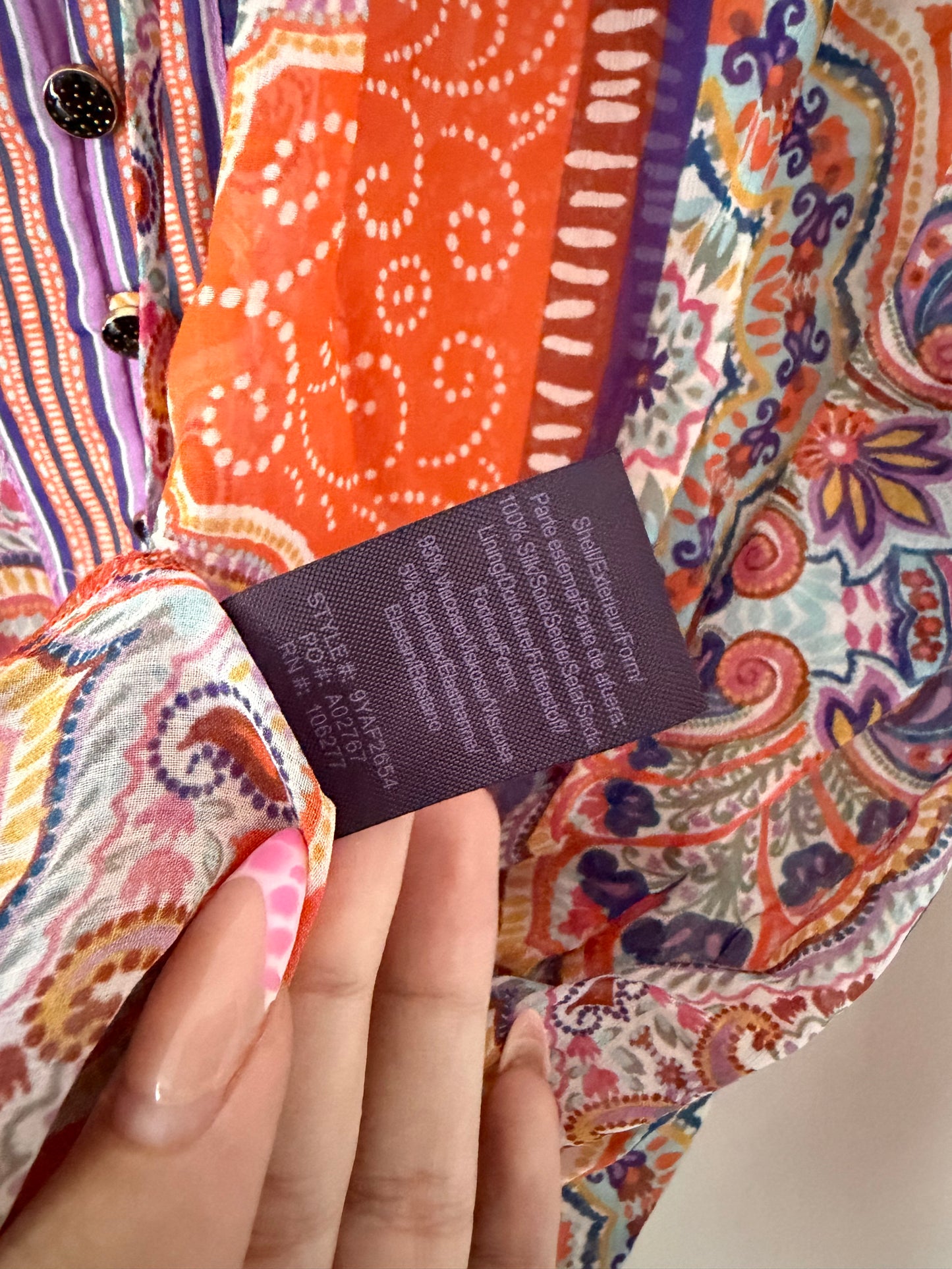 Pre-loved Patterned Orange Hale Bob Blouse, XL
