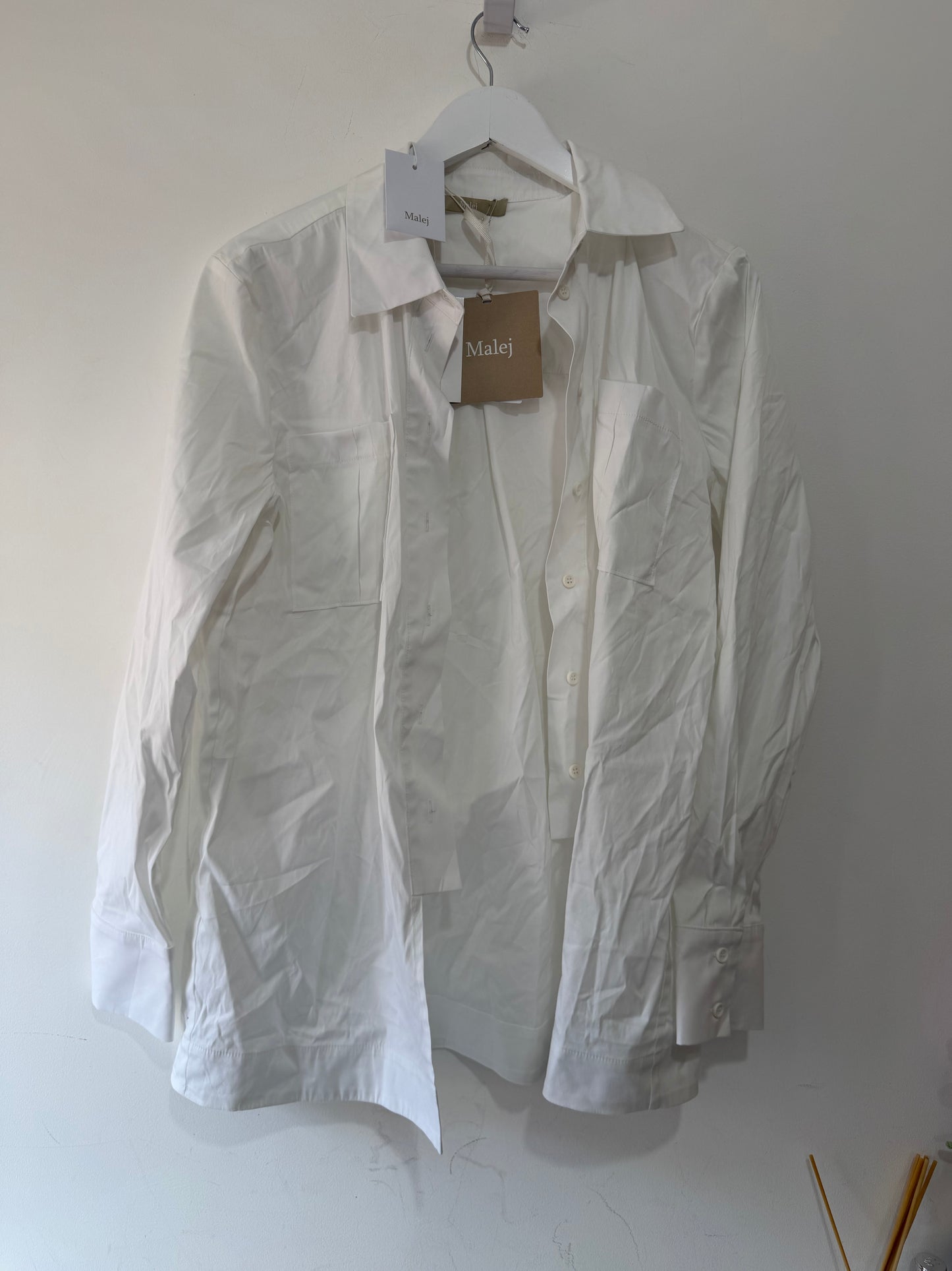 Pre-owned, Brand New White Malej Shirt, Size UK 14