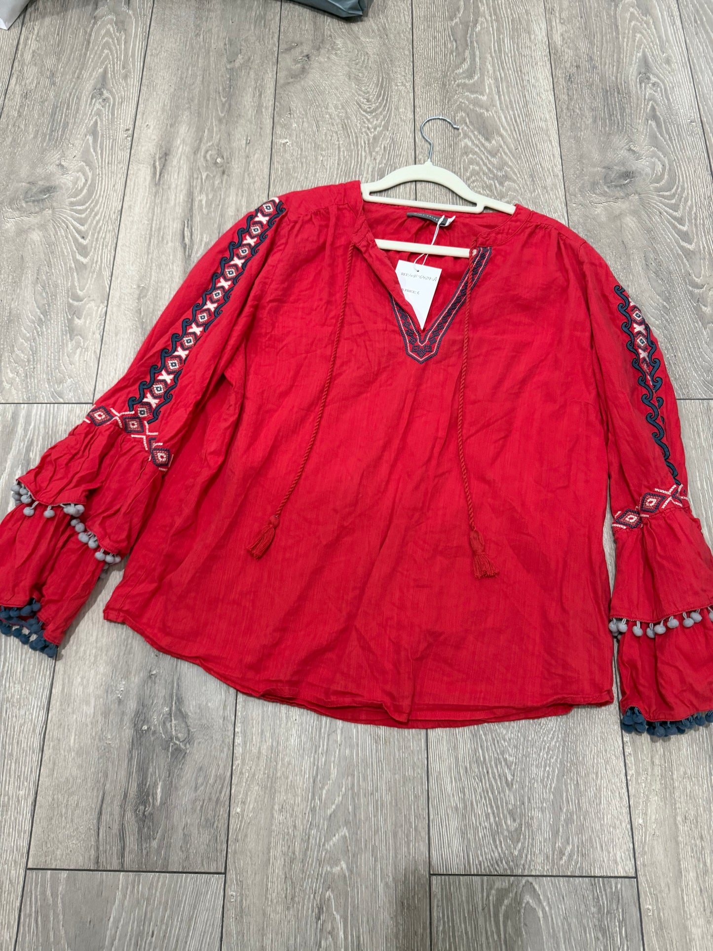 Pre-owned Red Mint Velvet Blouse, Size 12