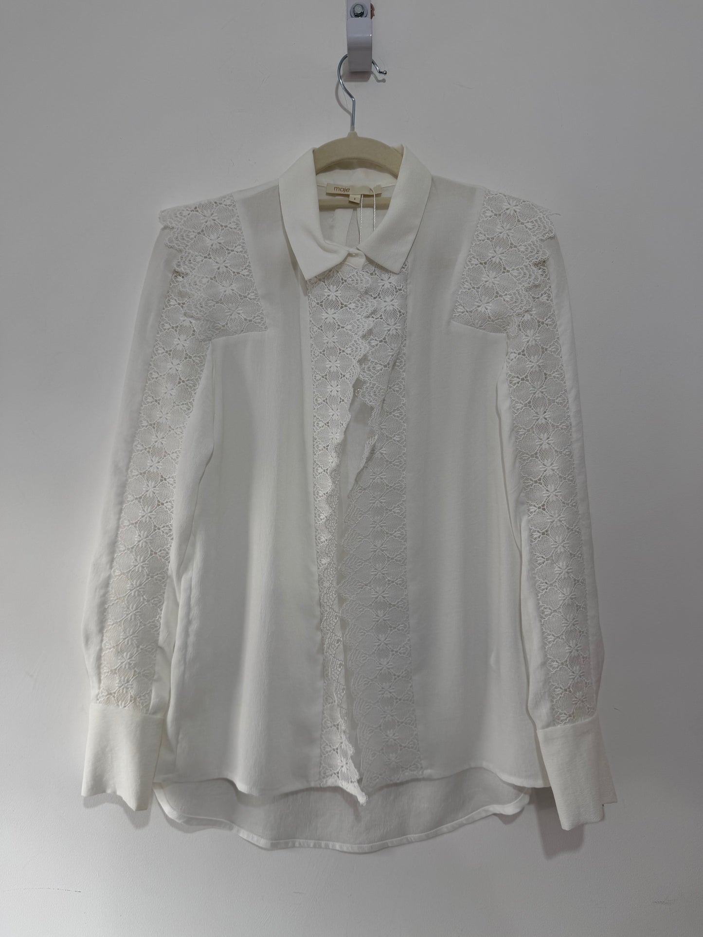 Preloved, White Maje Blouse, Size 1 (S)