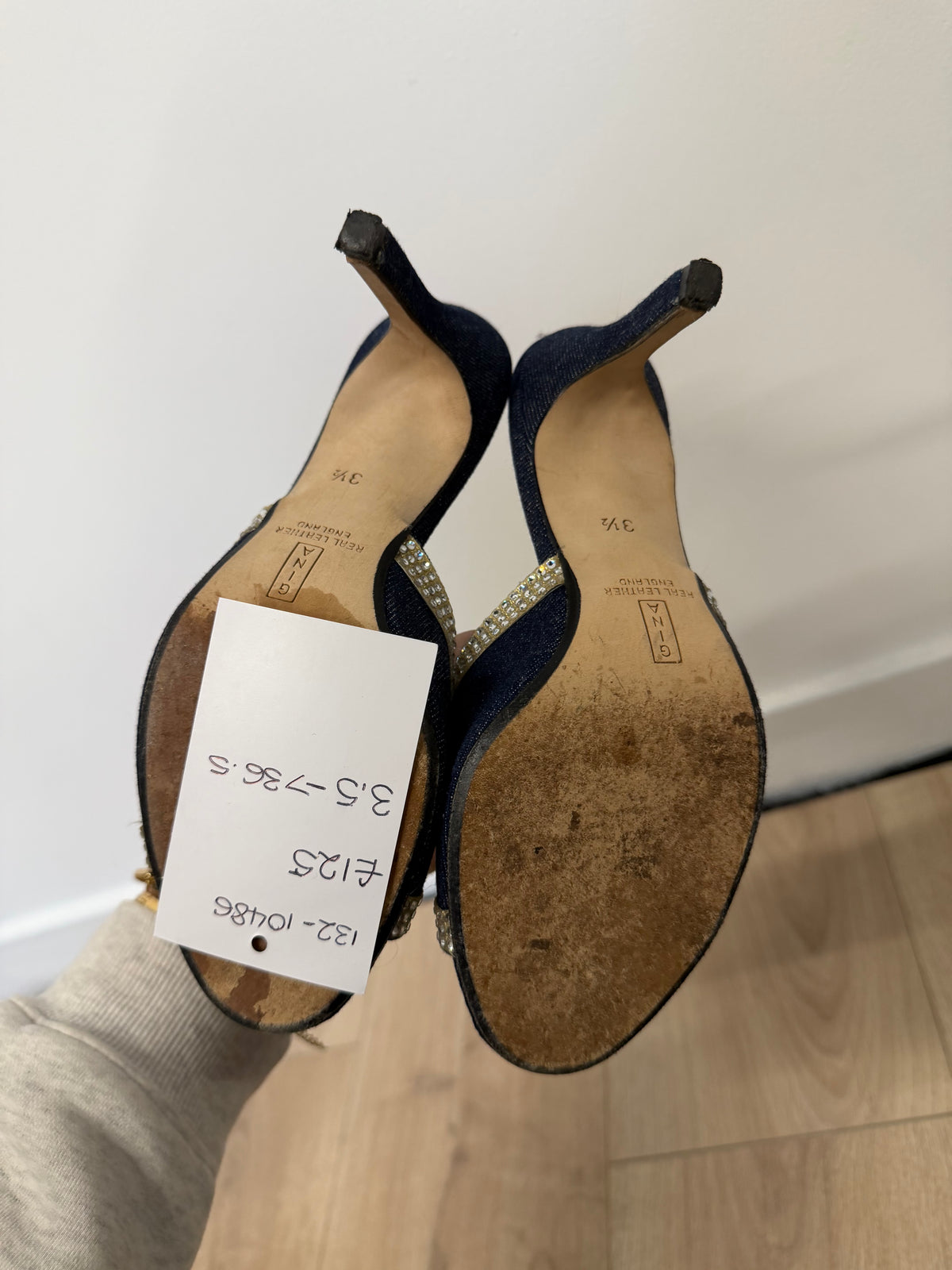 Preloved Gina Heels Size UK 3.5 - 36.5 Blue Denim
