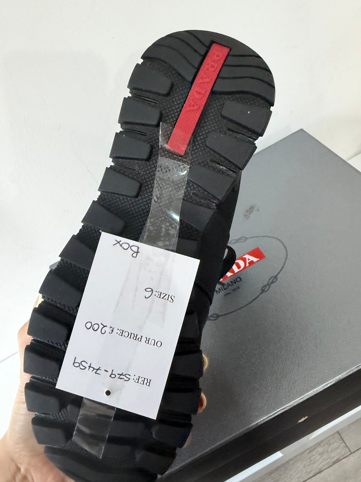 Pre-owned, Black Prada Sneaker Trainers, Size 6