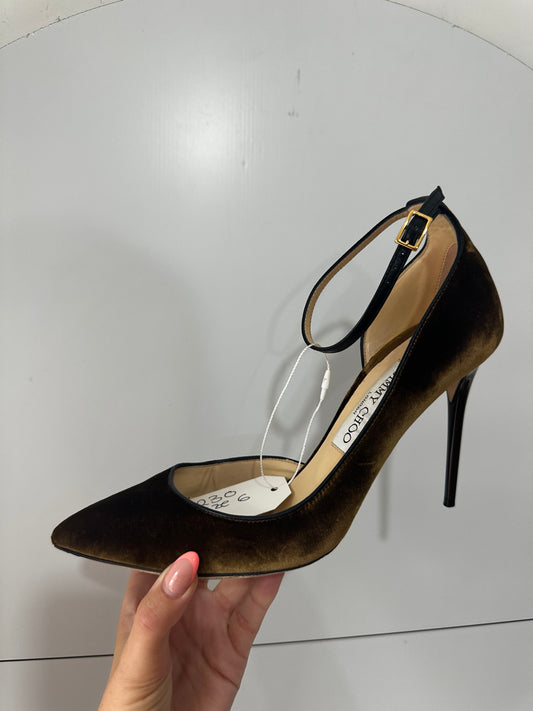 Brown Velvet Jimmy Choo Heels, Size 39 - UK 6