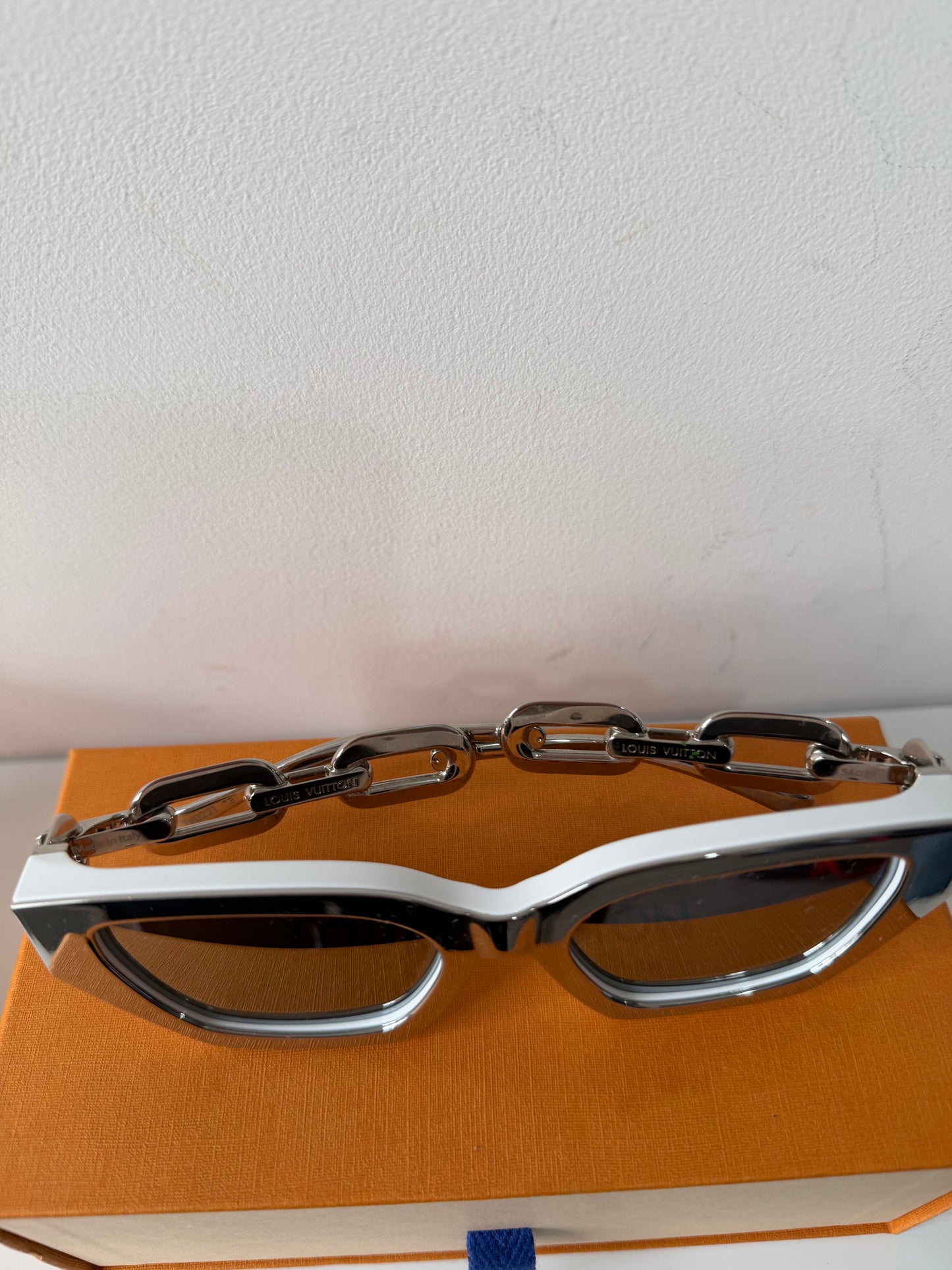 Preloved, White with Silver Hardware  Louis Vuitton Sunglasses