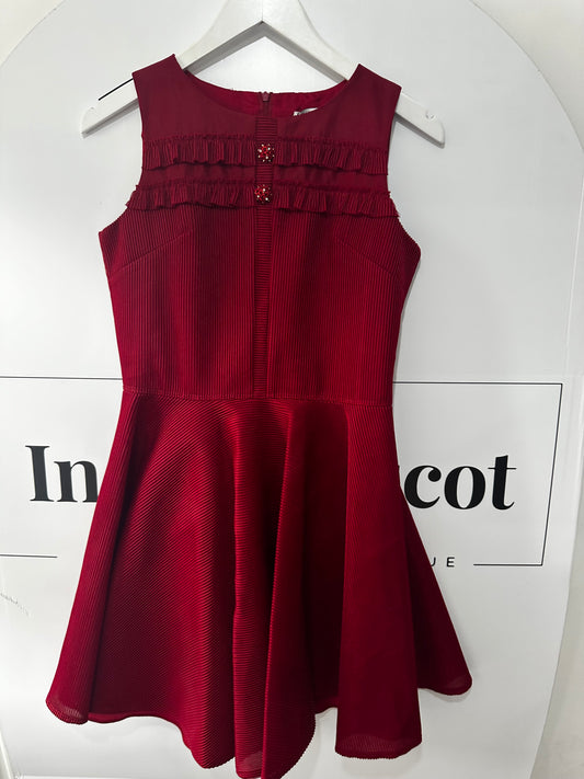 Burgundy David Charles Dress, Age 16 or UK XS