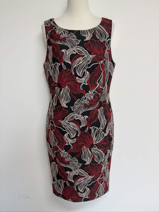 Preloved Oscar De La Renta Dress Size 12 Black & Red