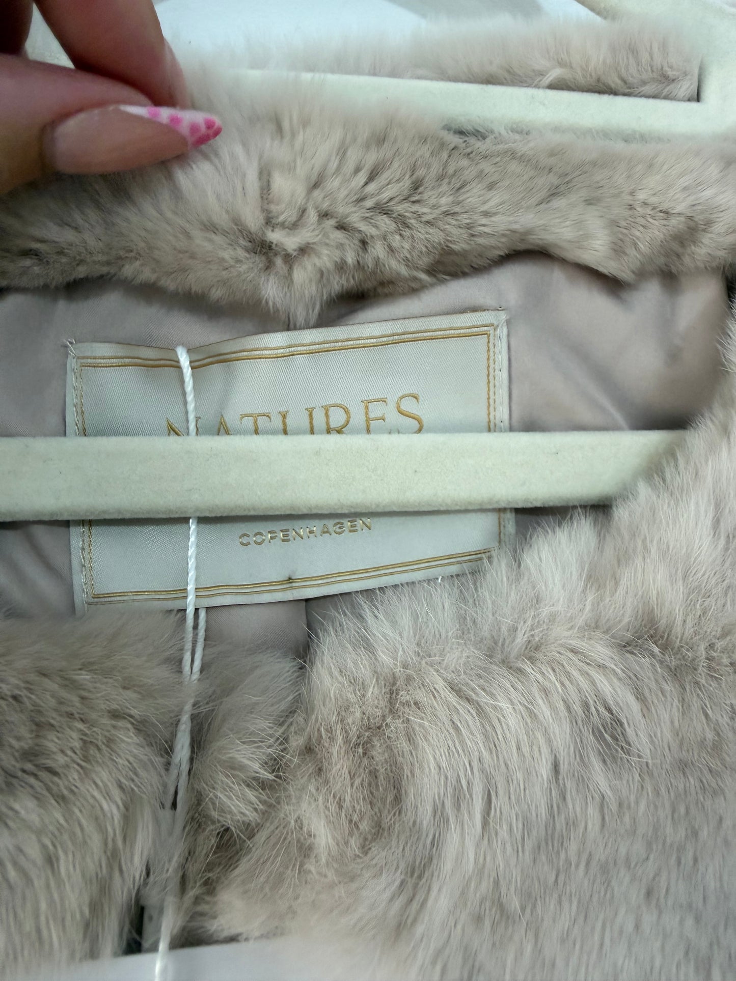 Taupe Natures Collection Rabbit fur jacket, Size small