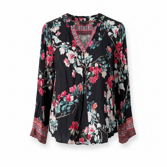 Pre-loved Pattern Black Hale Bob Blouse, XL, BNWT