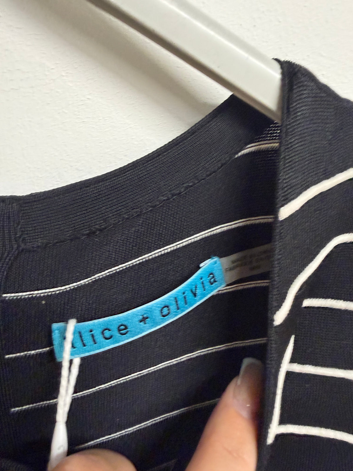 Preloved Alice + Olivia Dress Black and White Stripe Black