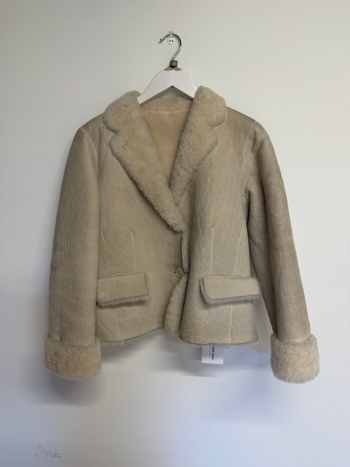 Preloved Margaret Howell Pea Coat UK 12 Beige Suede