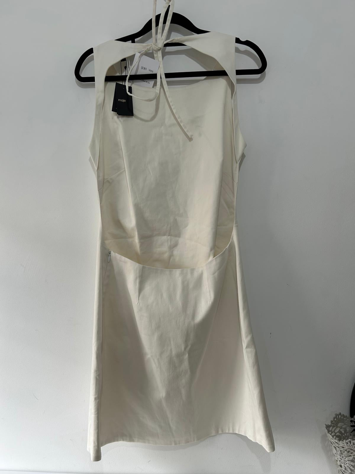 Preloved White Maje Dress, UK 10
