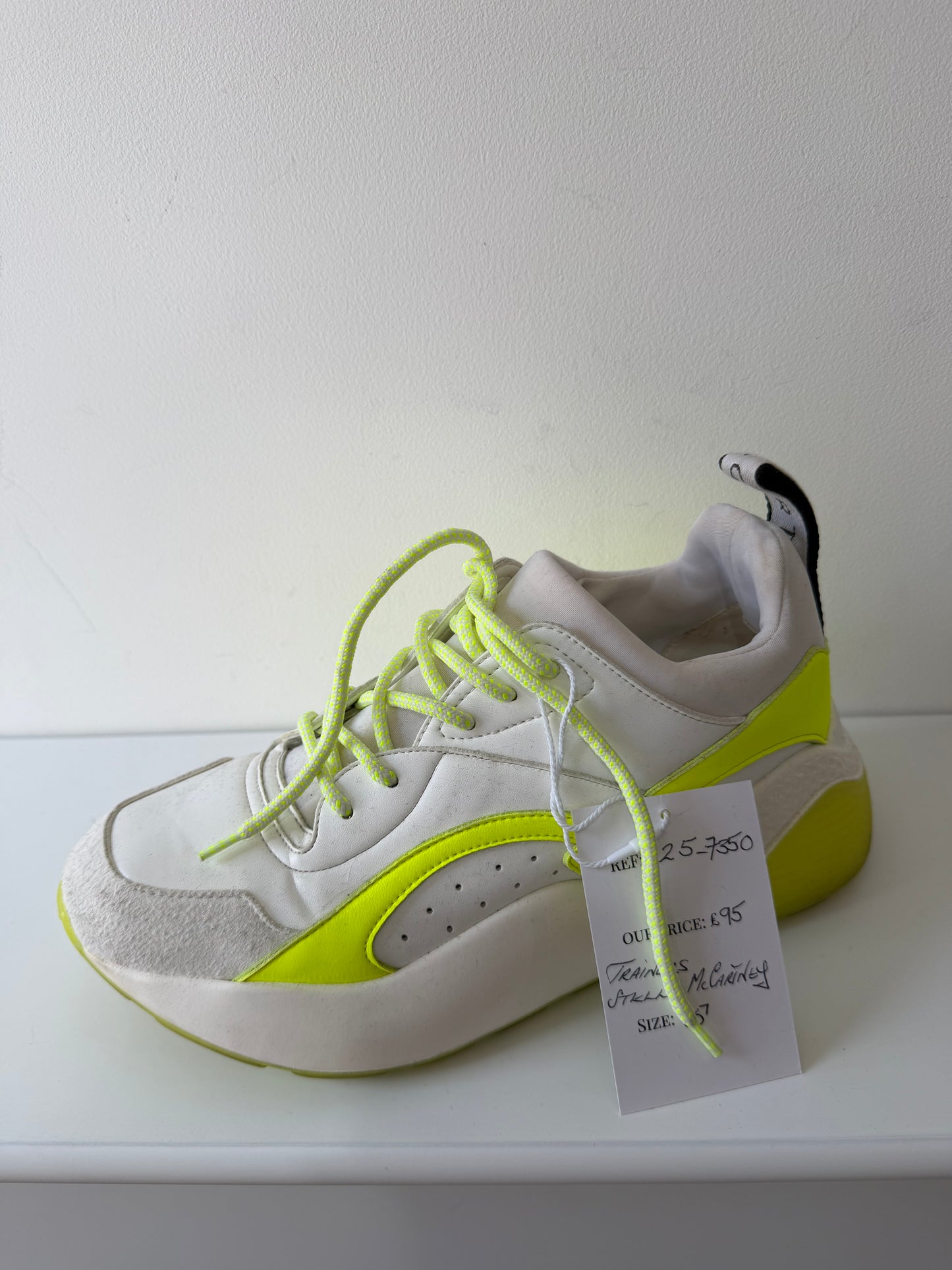 Preloved White & Lime Green Stella McCartney Trainers, 5